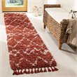 Safavieh Pro Lux 2' x 8' Shag Runner Rug in Rust and Creme