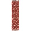 Safavieh Pro Lux 2' x 8' Shag Runner Rug in Rust and Creme