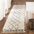 Safavieh Pro Lux 2' x 8' Shag Runner Rug in Cream and Blue