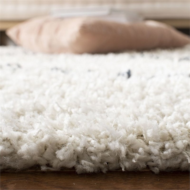 Safavieh Pro Lux 2' x 8' Shag Runner Rug in Cream and Blue