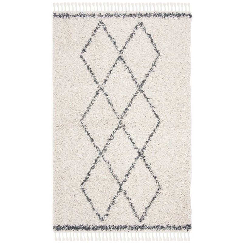 Safavieh Pro Lux 4' x 6' Shag Rug in Cream and Blue