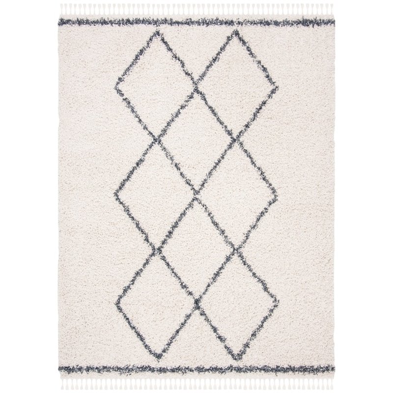 Safavieh Pro Lux 9' x 12' Shag Rug in Cream and Blue