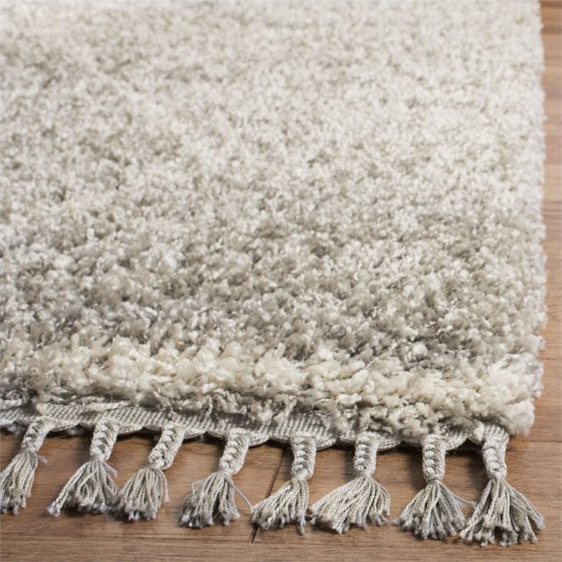 Safavieh Pro Lux 2' x 8' Shag Runner Rug in Gray and Cream