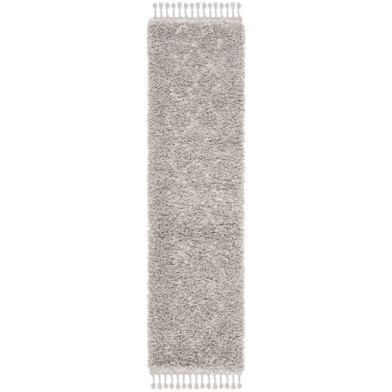 Safavieh Pro Lux 2' x 8' Shag Runner Rug in Gray and Cream