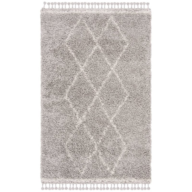 Safavieh Pro Lux 4' x 6' Shag Rug in Gray and Cream