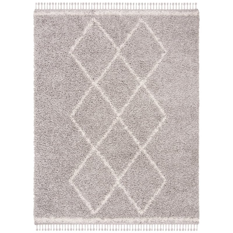 Safavieh Pro Lux 8' x 10' Shag Rug in Gray and Cream