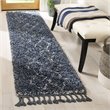 Safavieh Pro Lux 2' x 8' Shag Runner Rug in Cream and Blue