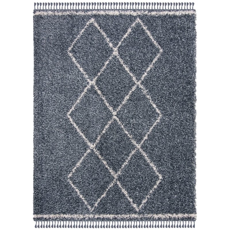 Safavieh Pro Lux 8' x 10' Shag Rug in Cream and Blue