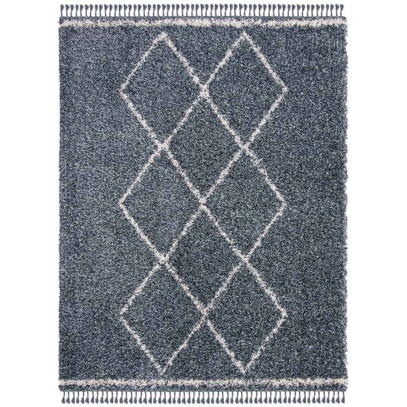 Safavieh Pro Lux 9' x 12' Shag Rug in Cream and Blue
