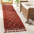 Safavieh Pro Lux 2' x 8' Shag Runner Rug in Rust and Creme