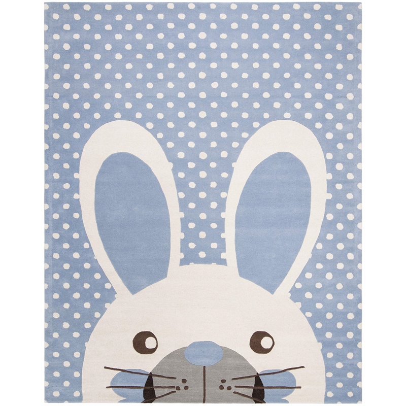 Safavieh 8' x 10' Hand Tufted Wool Rug in Blue and Ivory