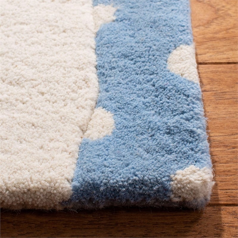 Safavieh 8' x 10' Hand Tufted Wool Rug in Blue and Ivory