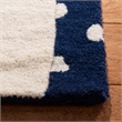 Safavieh 5' x 8' Hand Tufted Wool Rug in Navy and Ivory