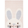 Safavieh 4' x 6' Hand Tufted Wool Rug in Pink and Ivory