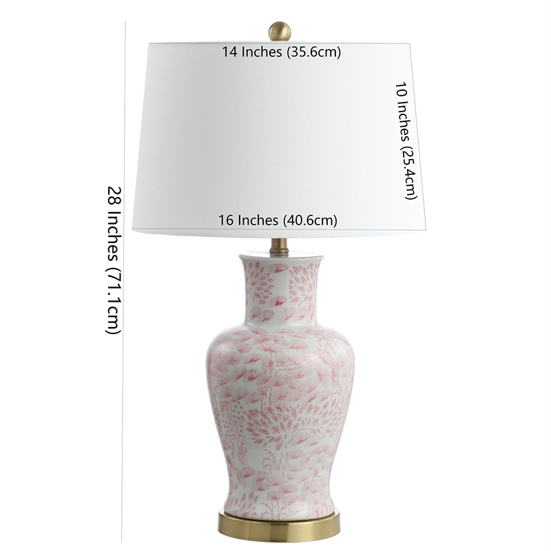 Safavieh Calli Table Lamp in Pink and White (Set of 2)