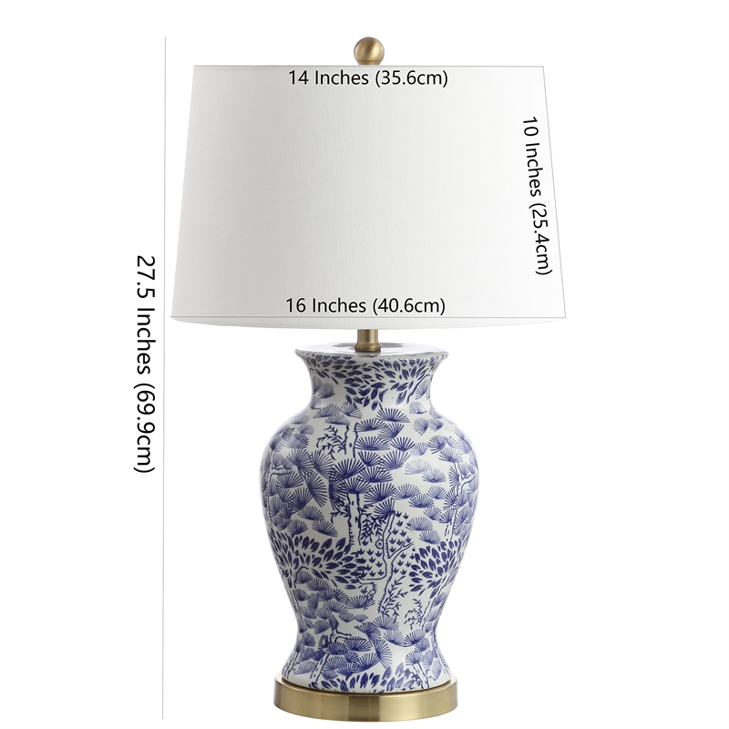 Safavieh Alona Table Lamp in Blue and White (Set of 2)