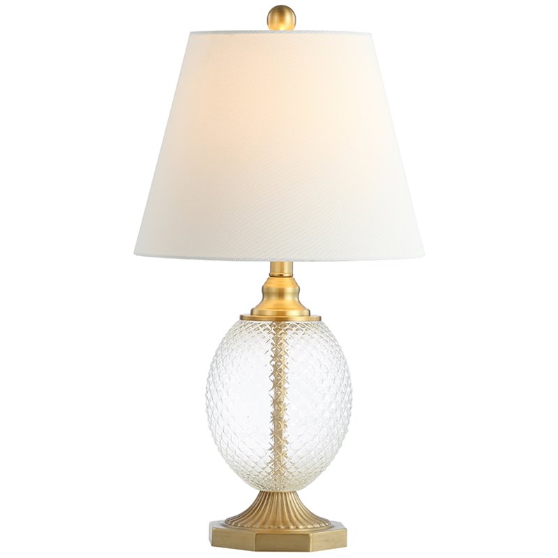 Safavieh Kaiden Glass Table Lamp in Nickel