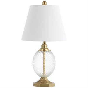 Safavieh Kaiden Glass Table Lamp in Nickel