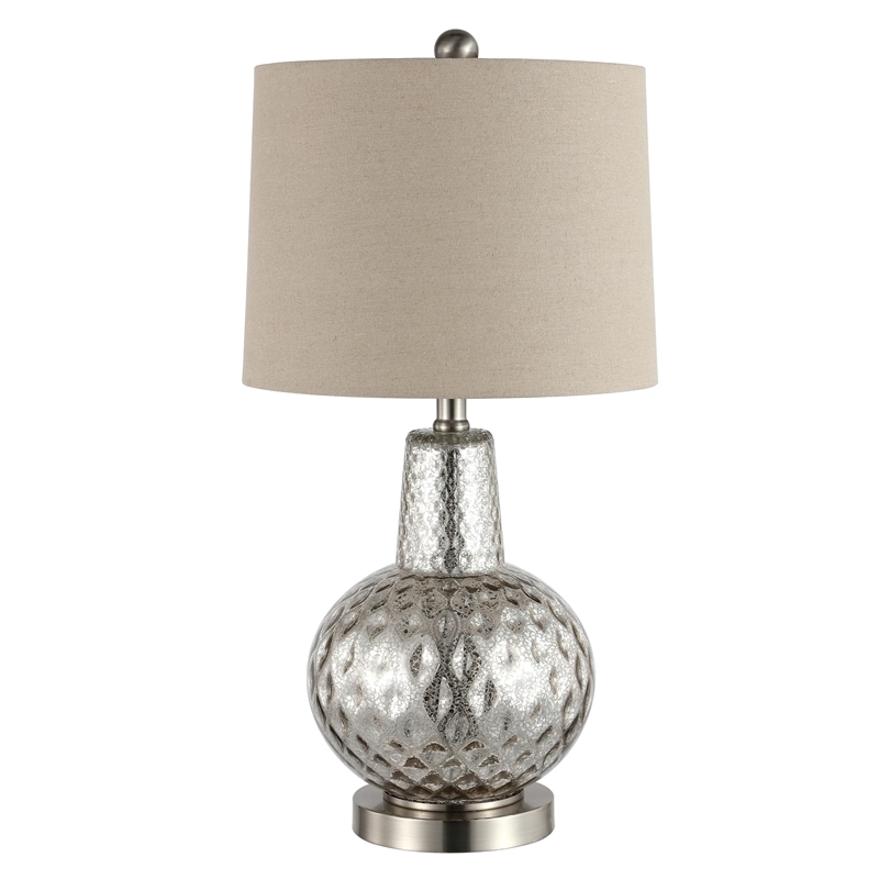 Safavieh Atlas Glass Table Lamp in Silver and Ivory