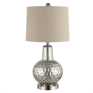 Safavieh Atlas Glass Table Lamp in Silver and Ivory