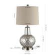 Safavieh Atlas Glass Table Lamp in Silver and Ivory