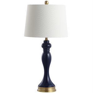Safavieh Cayson Glass Table Lamp in Navy and Gold