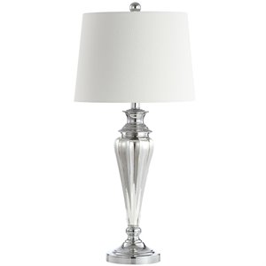 safavieh trent glass table lamp in silver