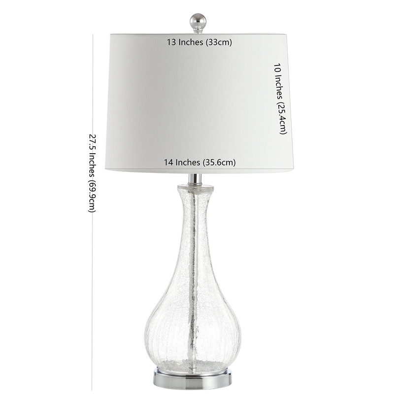 Safavieh Finnley Glass Table Lamp in Chrome