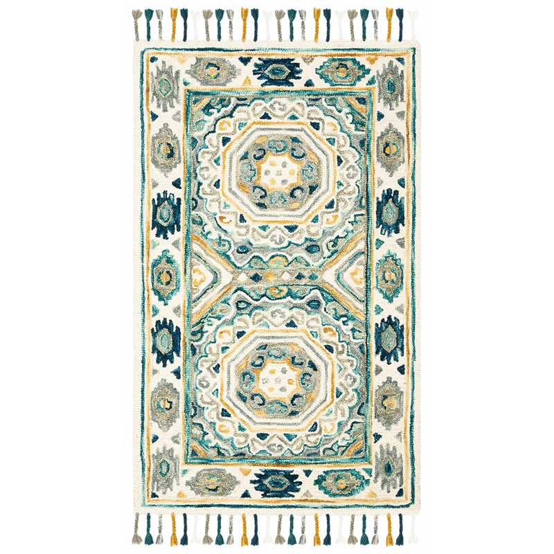 Safavieh Aspen 3' x 5' Hand Tufted Wool Rug in Ivory and Charcoal