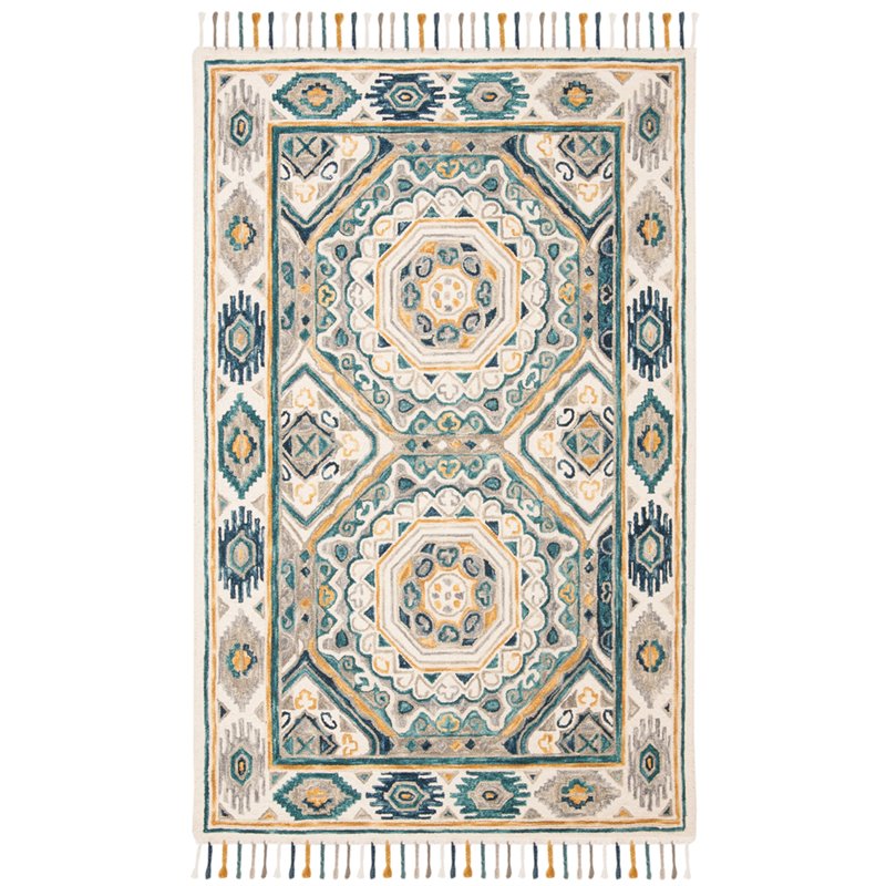 Safavieh Aspen 4' x 6' Hand Tufted Wool Rug in Ivory and Charcoal