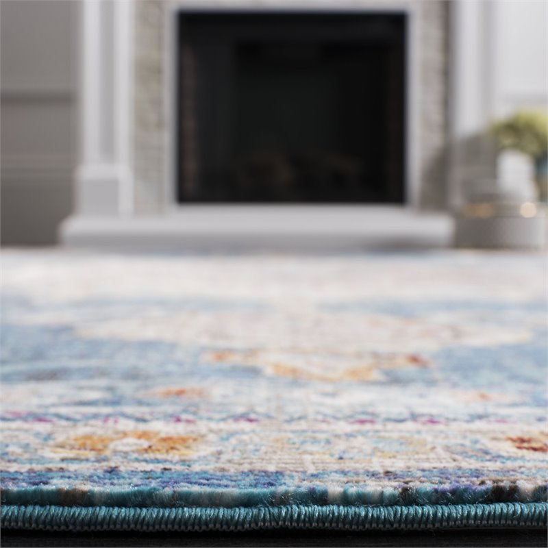 Safavieh Aria 2' x 8' Runner Rug in Navy and Ivory