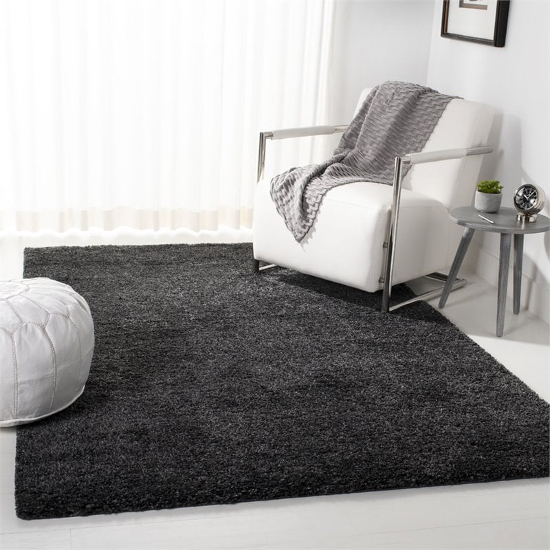 safavieh august 4' x 6' shag rug in charcoal