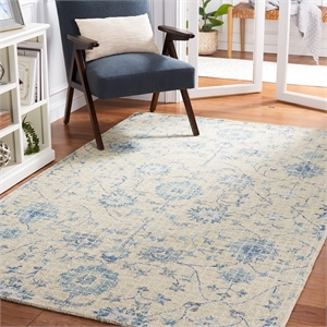 Safavieh Blossom 5' x 8' Hand Tufted Wool Rug in Silver and Blue