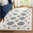 Safavieh Blossom 8' x 10' Hand Tufted Wool Rug in Blue and Ivory