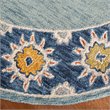 Safavieh Blossom 6' Round Hand Tufted Wool Rug in Blue and Gold