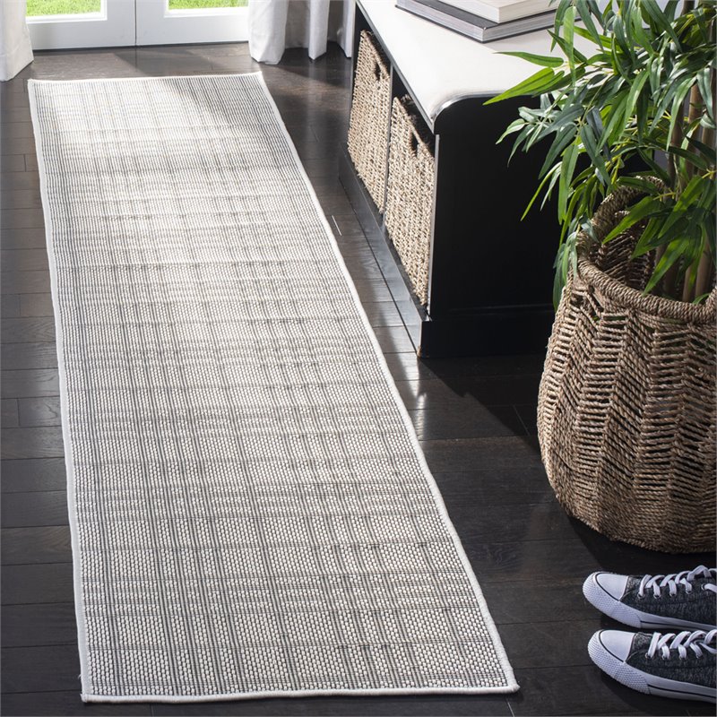 Safavieh Bermuda 2' x 8' Runner Rug in Ivory and Light Gray