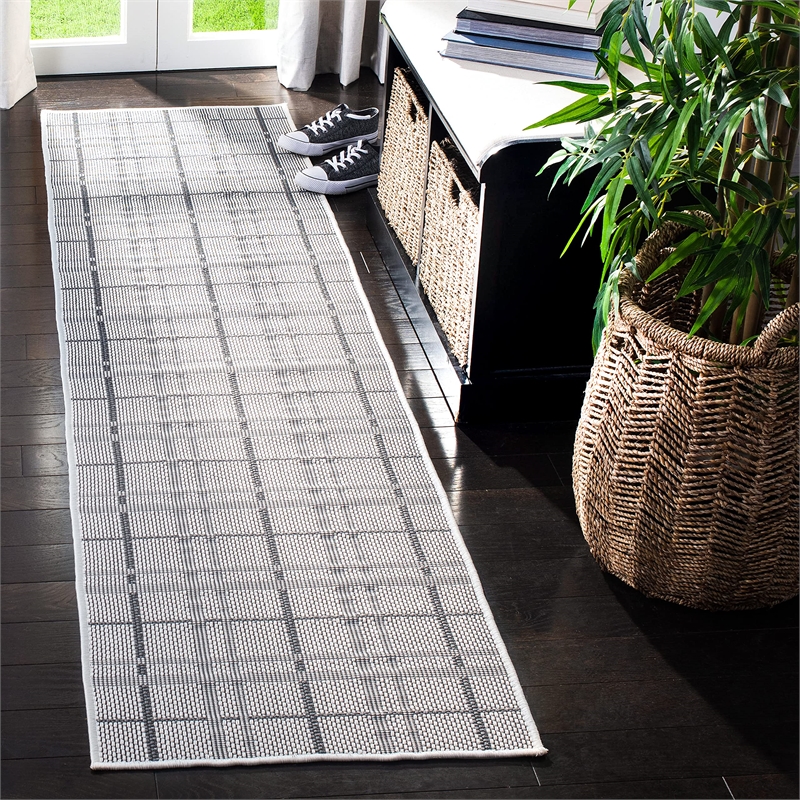 Safavieh Bermuda 2' x 8' Runner Rug in Ivory and Gray