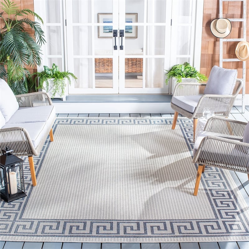 Safavieh Bermuda 9' x 12' Rug in Ivory and Blue