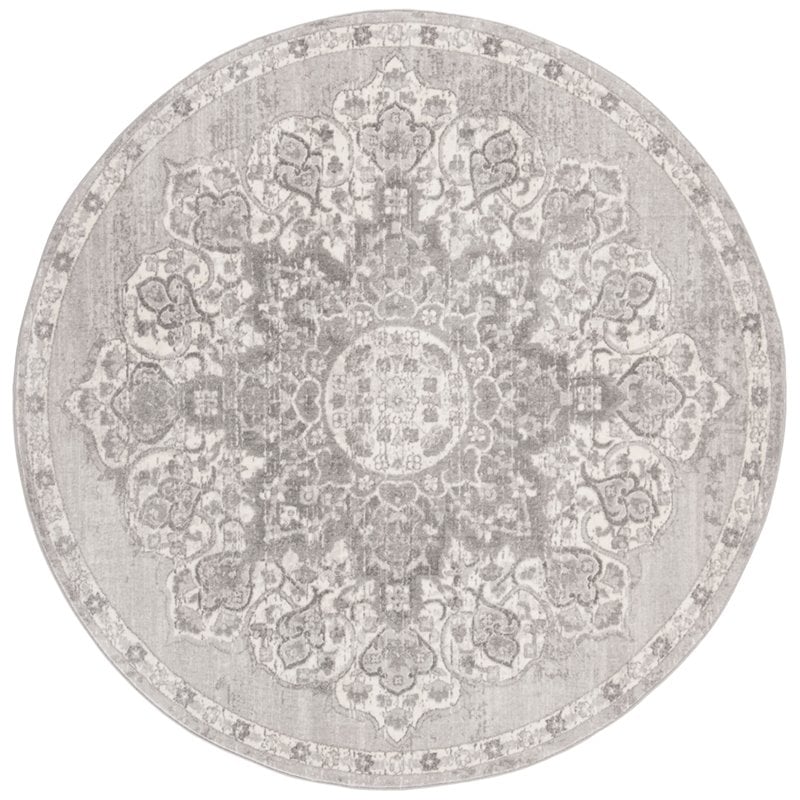 Safavieh Brentwood 6'7" Round Rug in Gray and Ivory