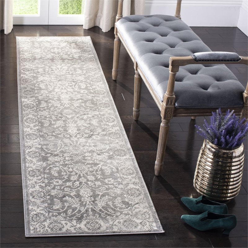 Safavieh Brentwood 2' x 6' Runner Rug in Cream and Gray