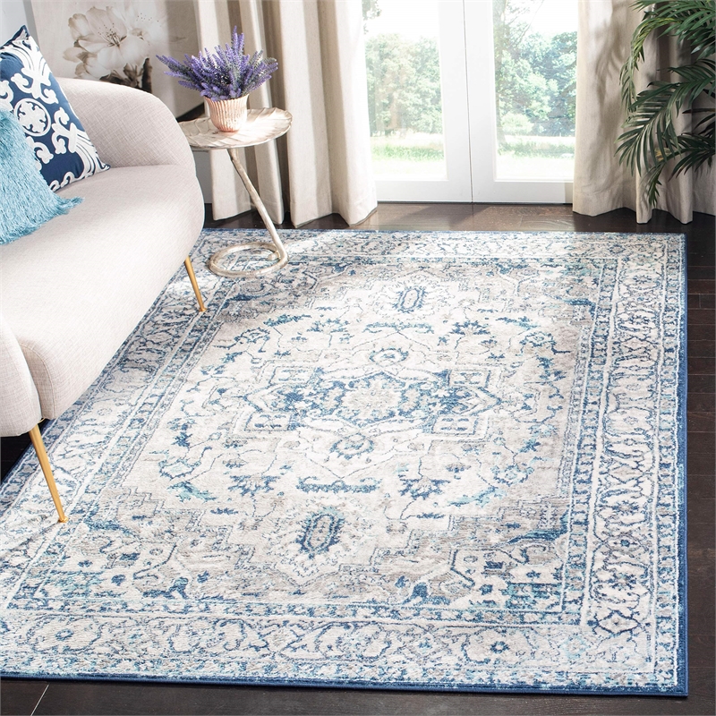 Safavieh Brentwood 2' x 4' Rug in Light Gray and Blue