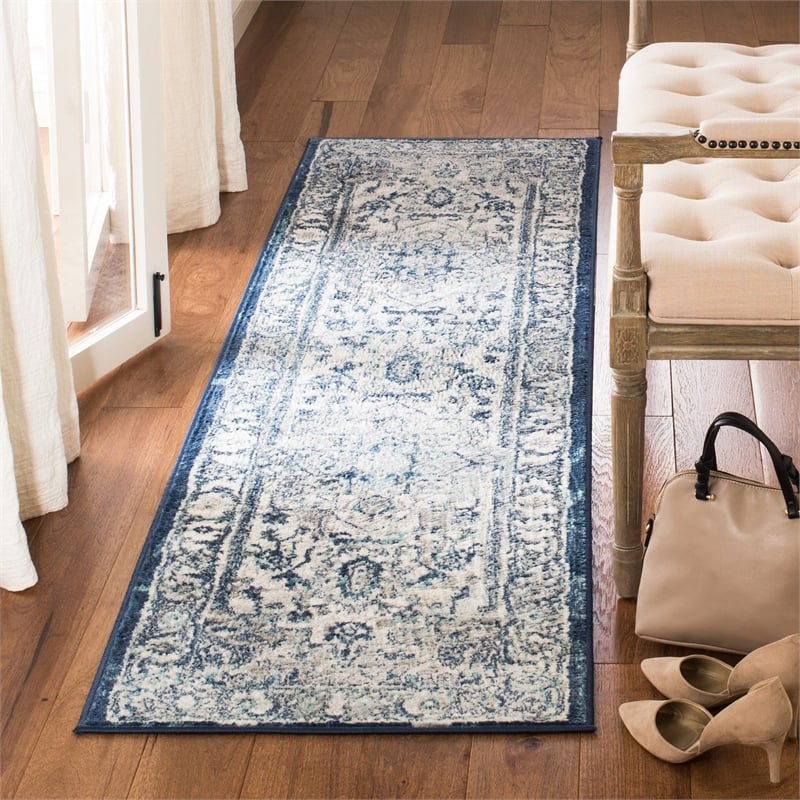 Safavieh Brentwood 2' x 6' Runner Rug in Light Gray and Blue