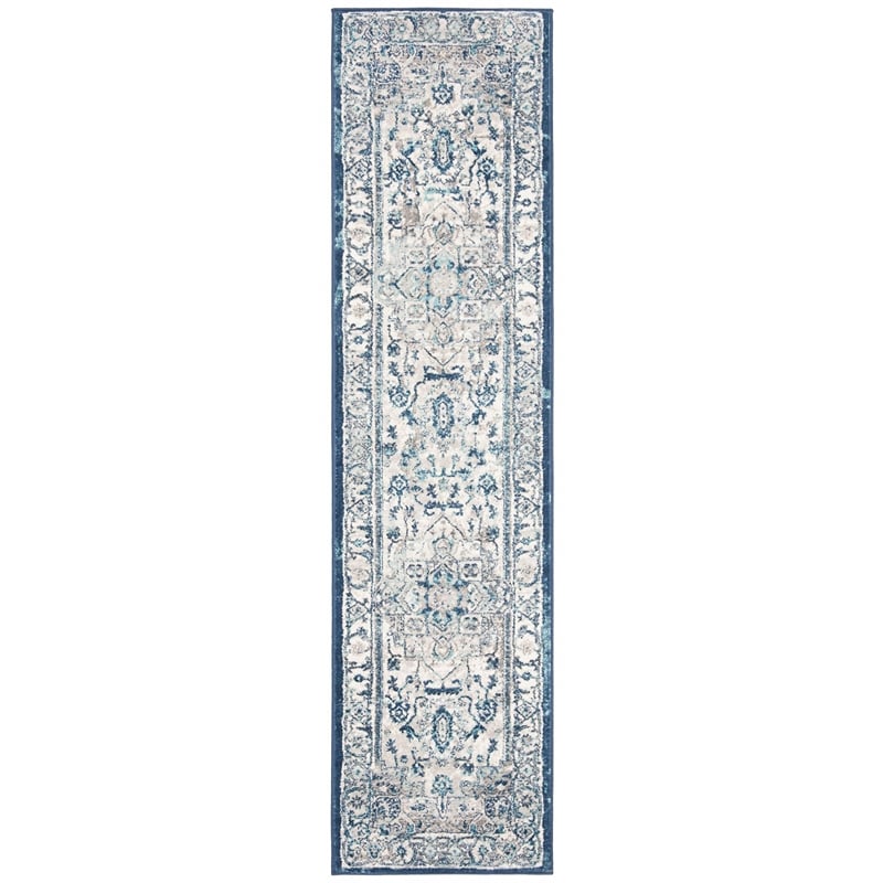 Safavieh Brentwood 2' x 6' Runner Rug in Light Gray and Blue