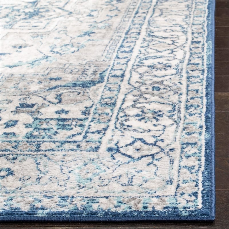 Safavieh Brentwood 2' x 6' Runner Rug in Light Gray and Blue