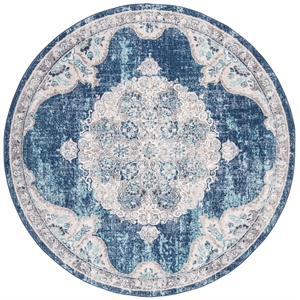 Safavieh Brentwood 6'-7&quot x 6'-7&quot Jute Power Loomed Rug in Navy / Ivory