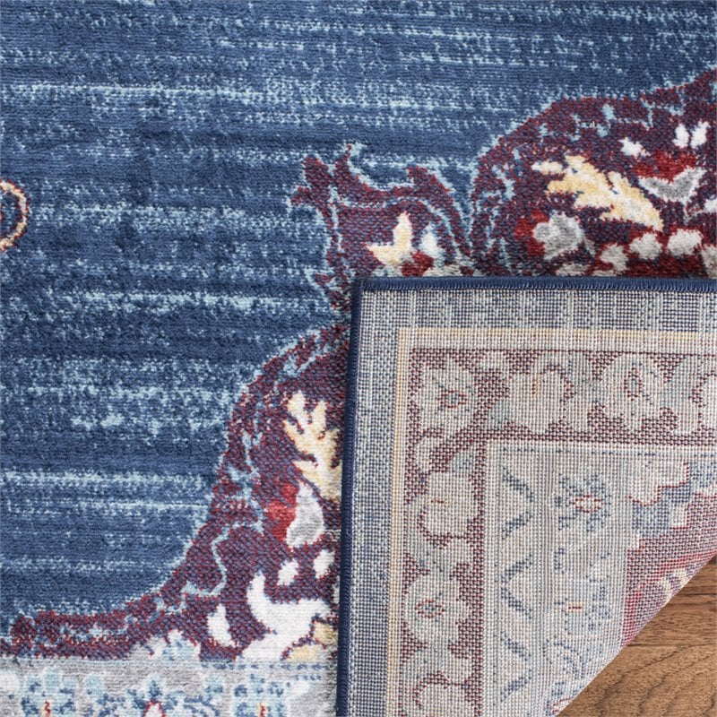 Safavieh Brentwood 2' x 8' Runner Rug in Navy and Burgundy