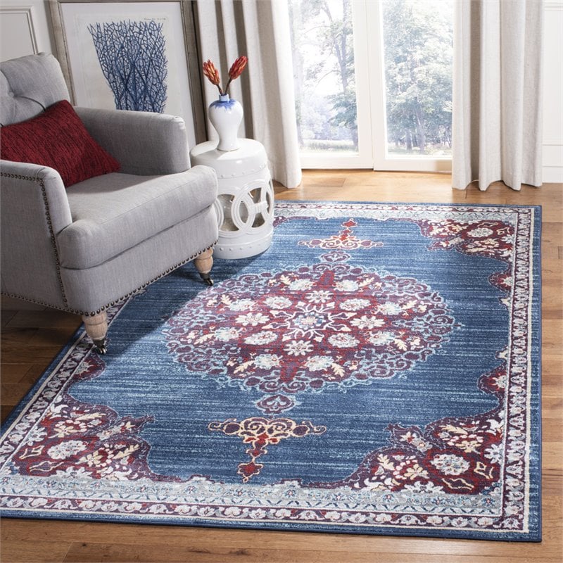 Safavieh Brentwood 3' x 5' Rug in Navy and Burgundy