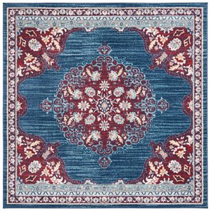 Safavieh Brentwood 6'7&quot Square Rug in Navy and Burgundy