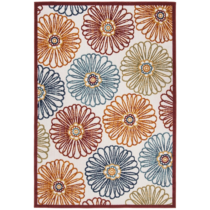 Safavieh Cabana 4' x 6' Rug in Creme and Red