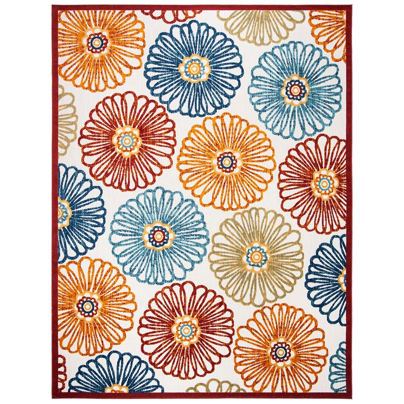 Safavieh Cabana 8' x 10' Rug in Creme and Red